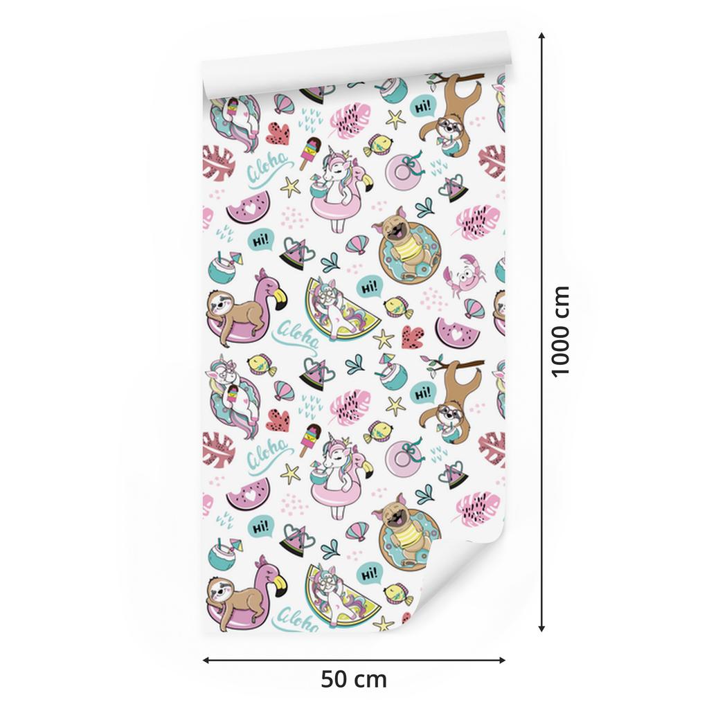 Unicorns and Friends Wallpaper for Living Room and Bedroom 50x1000