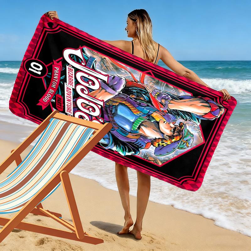 JoJo's Bizarre Adventure: Epic Characters Beach Towel Outdoor Camping Beach Towel for Vacation Photos Quick-drying Swim Towel Absorbent Bath Towel