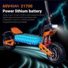 Monopattino Elettrico X5 6000W60V40AH con Doppia Sospensione Ammortizzata Velocità Massima 95KM/H 11 Pollici Off-road
