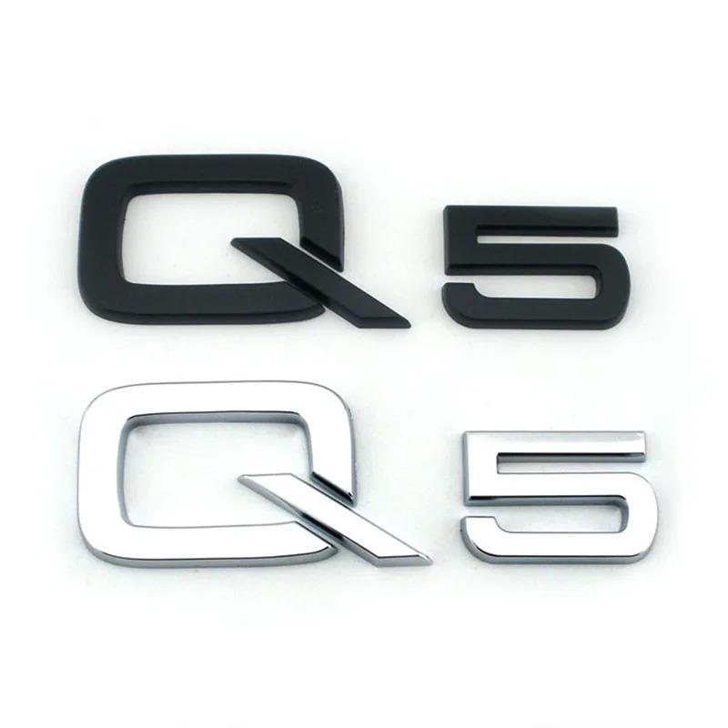 2026 3D High Quality ABS Plastic for Audi Q5 Chrome Black Edition Car Emblem Trunk Letters Badge Stickers Auto Sticker Accessories
