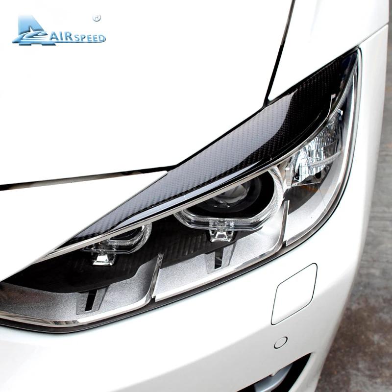 Soft Carbon Fiber Car Sticker Headlight Eyebrows Trim for BMW 3 Series F30 320i 316i 2013 2014 2015 Auto Interior Exterior