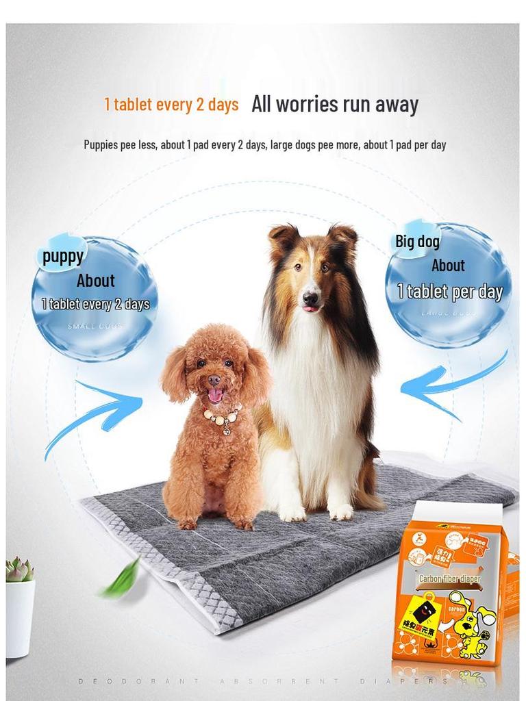 Podložky pro psy s bambusovým uhlím: Silné, Deodorizační, Ultra-Absorpční Štěněcí Pleny (100 kusů)