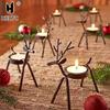Exquisite Kerzenständer Dekoration Weihnachtsrentier Kerzenständer Langlebiger Eisenkerzenständer Weihnachten Halloween Heimdekoration