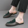 Fashion Summer Half Slippers Suede Shallow Mouth Loafers Flat Bottom Comfortable Soft Sole Men Casual Designer Shoes Half Slippers Men