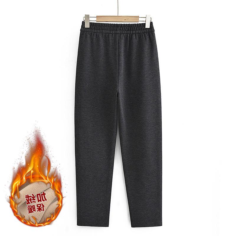 Autumn/Winter Warm Velvet Casual Pants for Women Aged 45-65
