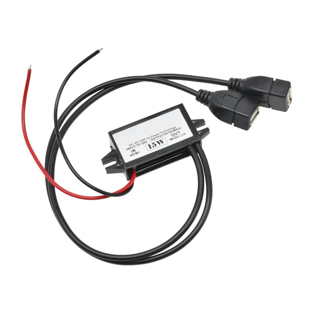 12V 24V auf 5V 3A 15W Kfz-Netzteil DC-DC Step-Down Modul Netzadapter USB-A Buchse/Typ-C/doppelter USB/offene Drahtklemme
