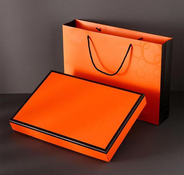 Festive Red Silk Scarf & Shawl Gift Box Set - Elegant Top & Bottom Packaging for Travel