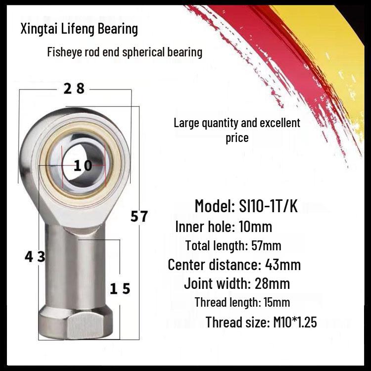 SA/SI/SAL/SIL Internal Thread Rod End Joint Bearing – Sizes 5, 6, 8, 10, 12 T/K External Thread