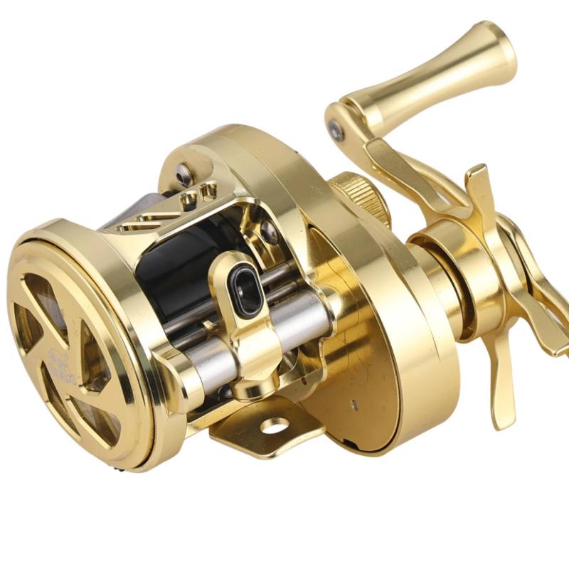 Fishing Reel Mirco Drum Baitcaster Reel with Weighs 139g Lure Reel 4kg Max Drag Speed Ratio 7.6:1 12+1BB CNC Alloy Body Shallow Spool Baitcasting Reel