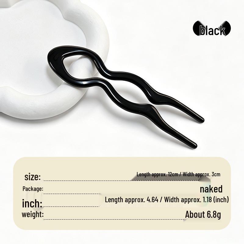 Elegant U-shaped Acrylic Hairpin for Women's Bun - New Chinese Style