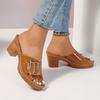 Fashion Women Sandals Chunky Heels Buckle Designer Sandals Women 2025 Summer New Fashion Soft Platform Shoes Ladies Sandalias De Mujer