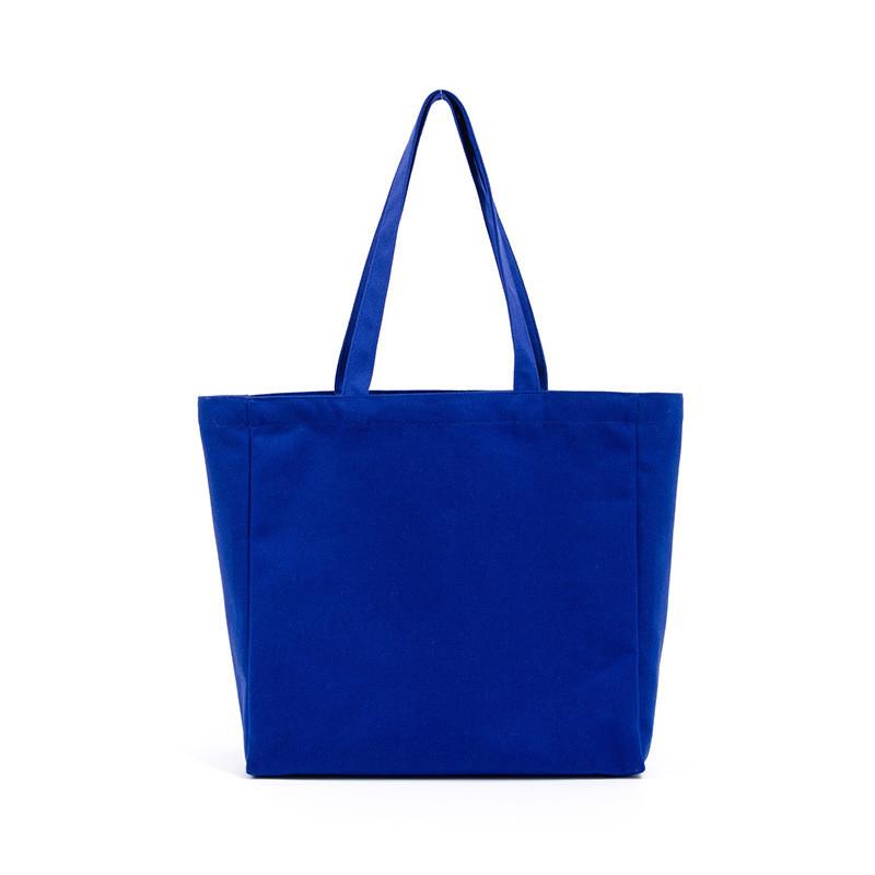 Canvas Tote Bag With Solid Color For Shopping And Gift Use