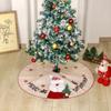 Christmas Tree Skirt 40 Inch Winter Snowman/Santa Claus Xmas Tree Mat Rustic Burlap Tree Skirt for Holiday Party Home Indoor Decorations