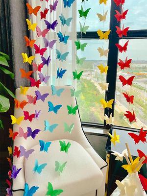 Colorful Butterfly & Star 3D Paper Garland for Weddings, Birthdays, and Kids' Room Decor
