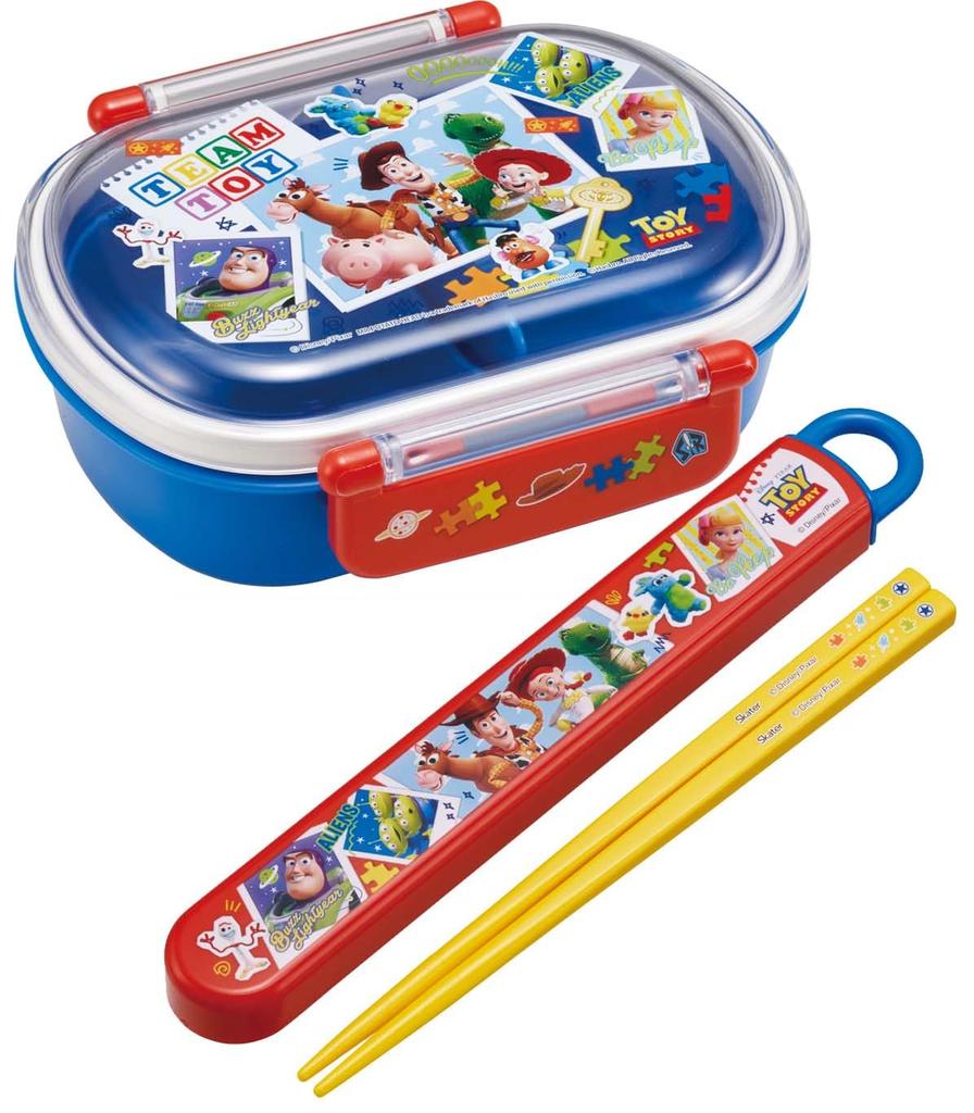 Skater Lunch 1 with Fluffy Meal Made in Disney Toy Story 24 Kids' Box, Tier, 360ml, Inner, Dome-Shaped, Container, Antibacterial, Japan, Design,