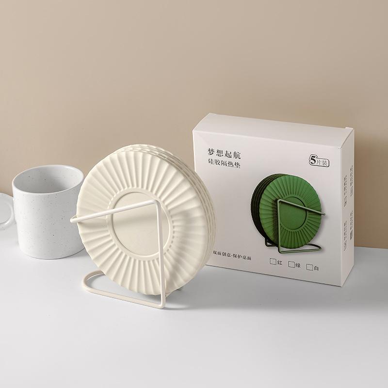 Wärmeisolierendes Silikonpad, mehrfarbig, rund, für Tassen, Untersetzer, rutschfest, für Geschirr, Topfuntersetzer, Zubehör für die Küche zu Hause