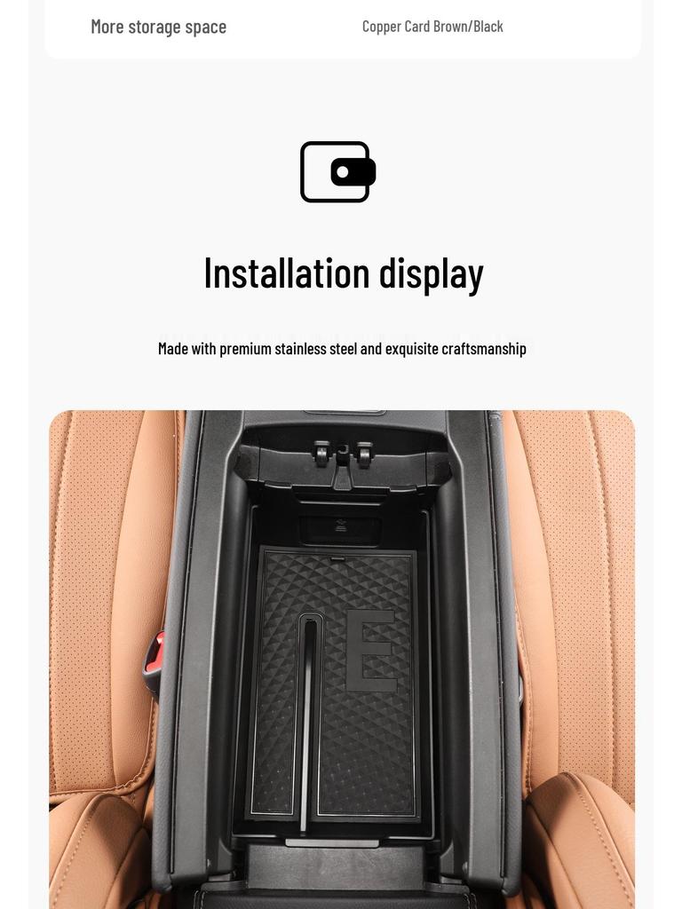 Storage Organizer for Mercedes-Benz GLC260, New C/E-Class, and E300L Center Console Armrest.