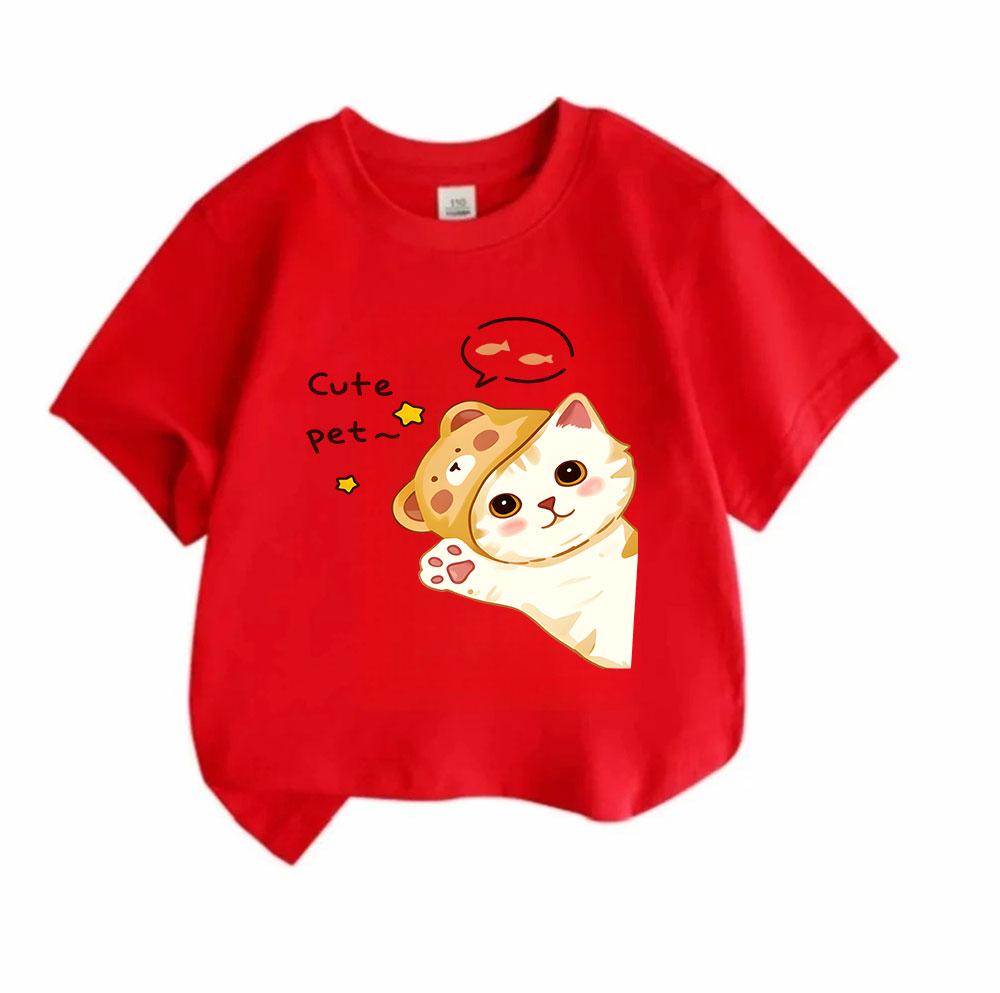 Kids Boys Girls 100% Cotton Crew Neck Short Sleeve T-Shirt,