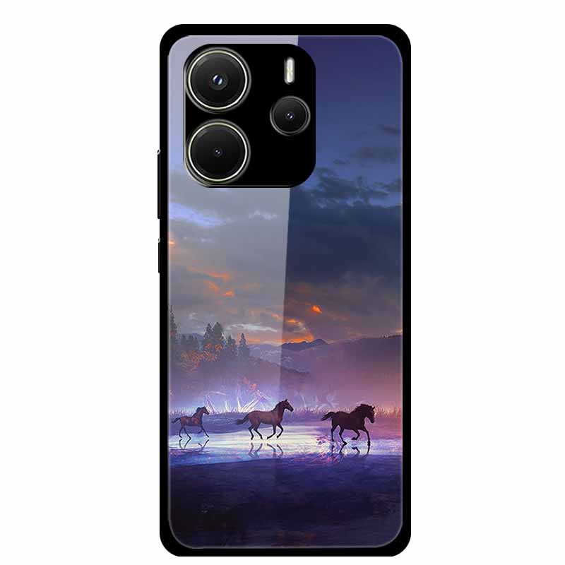 Case For Redmi Note 14 4G Case Note14 Coque Tempered Glass Hard Back Cover For Xiaomi Redmi Note 14 5G Phone Case Soft Bumper