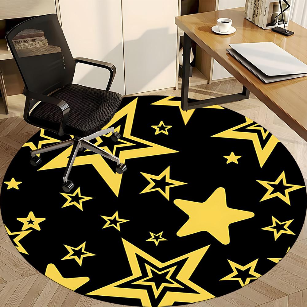 1pc Stars Night Office Round Area Rug, Indoor Mat Suitable ForOffice, Under Office Chairs Bedroom Living Room Home Decor T204