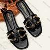 Fashion 2025 Women Metal Decor Single Band Flat Sandals Fashion Sexy Open Toe Outdoors Slides Luxurious Office Ladies Party Female Shoes