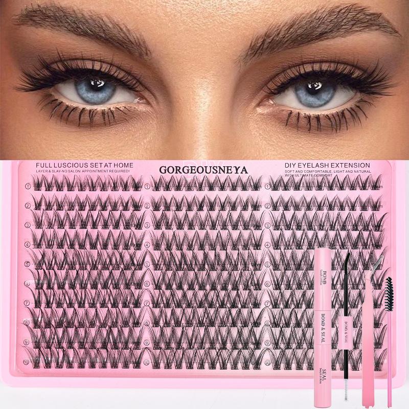 10 Rows Of Glue-Free Comics Diy False Eyelashes Single Cluster Natural Simulation Mother Is Not Naked Makeup Curl