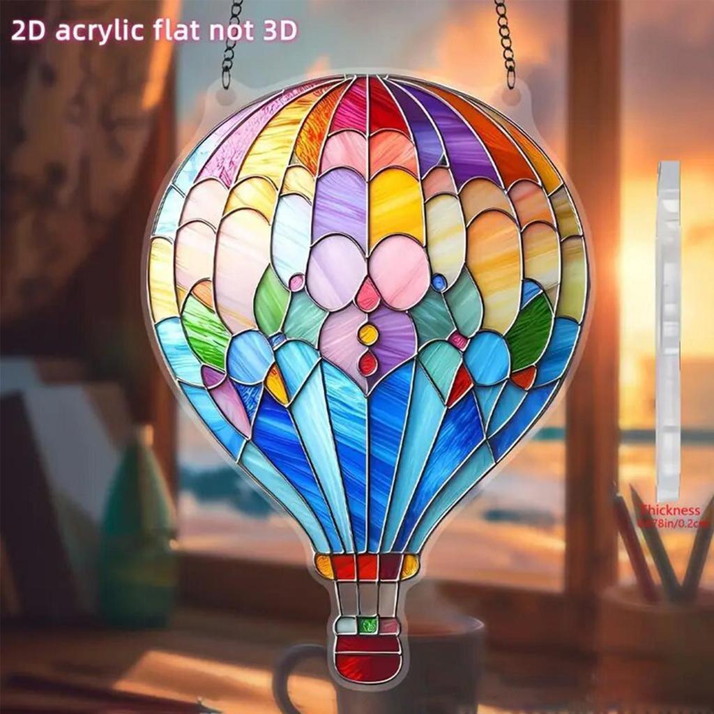 Hot Air Balloon Lantern Decoration Colorful 2d Hot Air Balloon Pendant 2D Acrylic Flat Hot Air Balloon Pendant Love Balloon