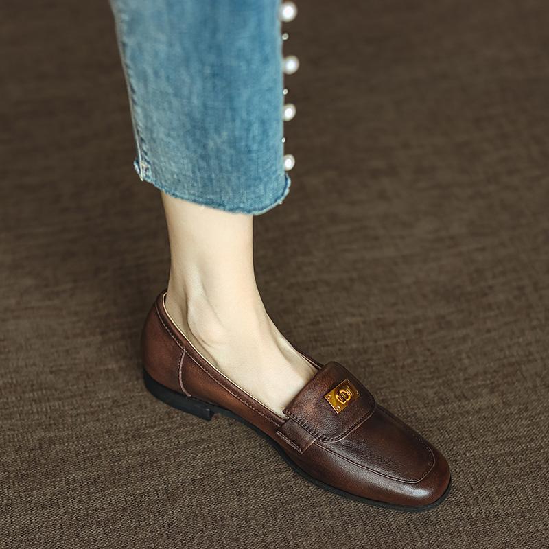 

Женская обувь Мокасины с квадратным носком на низком каблуке Элегантные женские туфли-лодочки для офиса Y2k Лето 2024 Высокое качество Последние шикарные туфли со скидкой 35