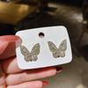 JWER Bling Earrings For Women Butterfly Zircon Ear Jewelry Vintage Wedding Earrings Student Ladies Silvery Wholesale Female