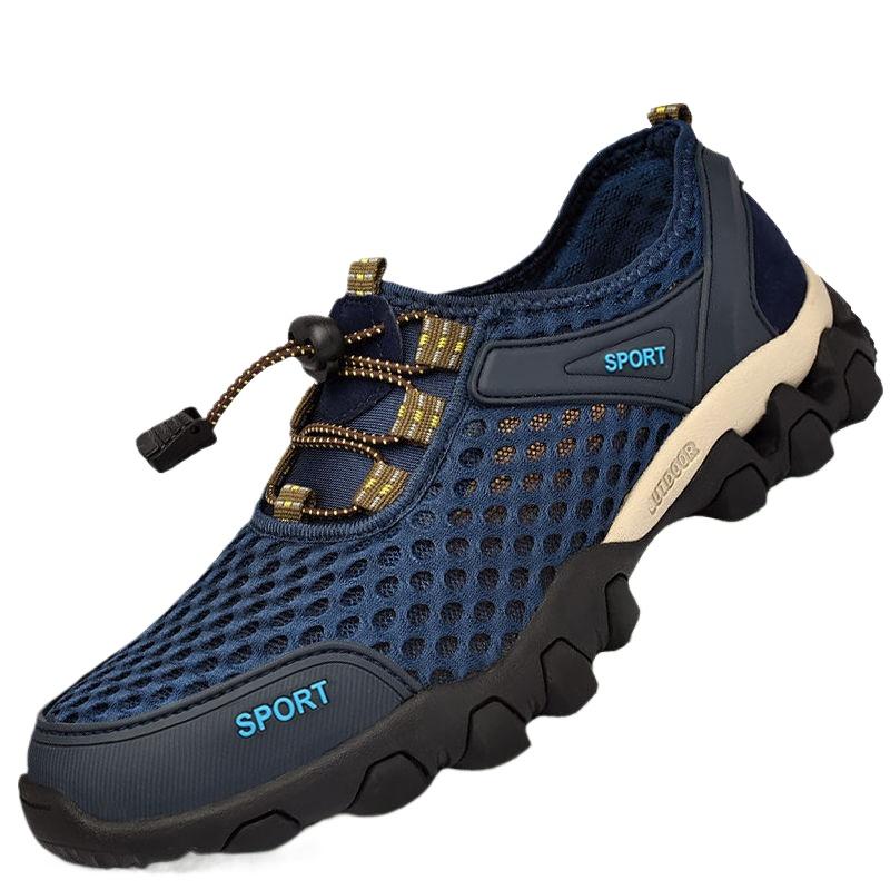 Summer Men Mesh Sports Shoes Fashion Climbing Breathable Lightweight Anti-slip Shoes Outdoor Travel Running Casual Shoes