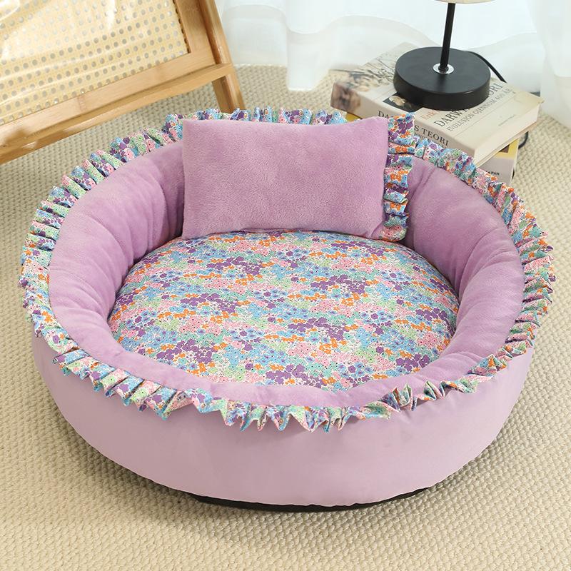 All-Season Pet Bed: Round Mat for Small-Medium Cats & Dogs