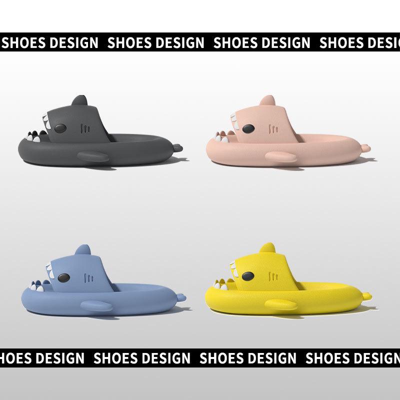 Haifisch-Slipper mit dicker Sohle: Lustige Cartoon-Hausschuhe für Männer & Frauen, Sommer-Schuhwerk für drinnen/draußen
