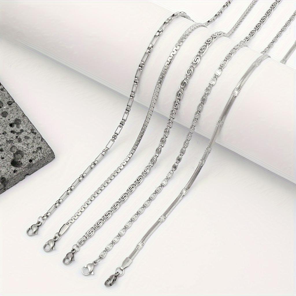 Unisex Necklace Set Titanium Steel Necklace Five-piece Set Extremely Fine Necklace Jewelry Factory Direct Sales