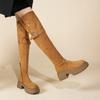 Thick-soled over-the-knee boots women's 2025 autumn and winter new thin suede boots women's long thin boots thick-legged high boots