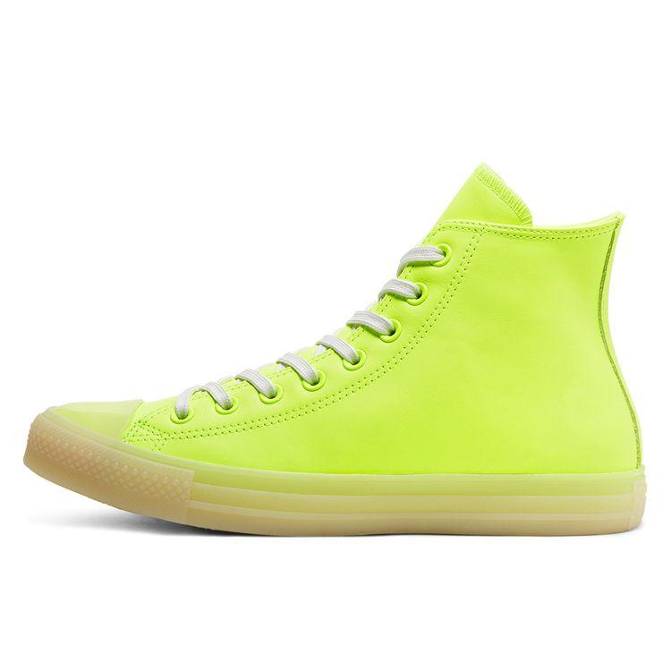 Converse Chuck Taylor All Star Neon Leather High Top Unisex Sneakers Neon-Yellow 166567C