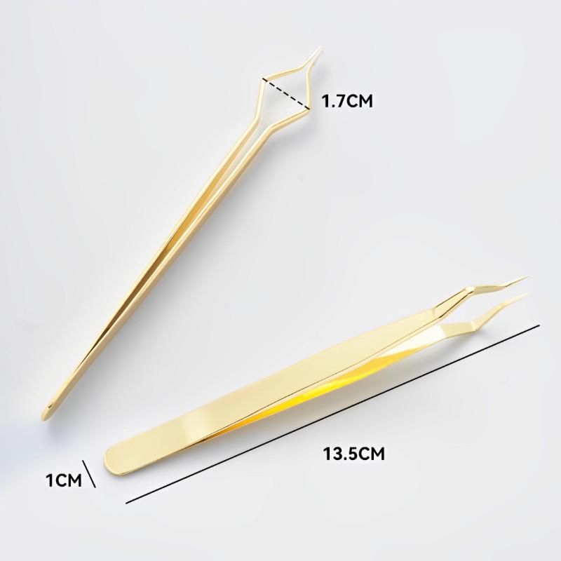 New Designed Isolation Lash Extension Tweezers High Precision Stainless Steel Curved Tip Tweezers Quick-Separator Makeup Tools
