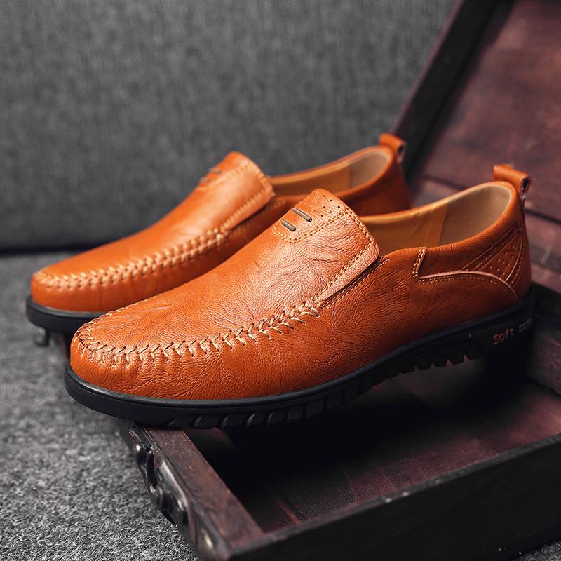 Men's Leather Shoes Simple Fashion Moccasins Genuine Leather Casual Shoes Men's Shoes Summer