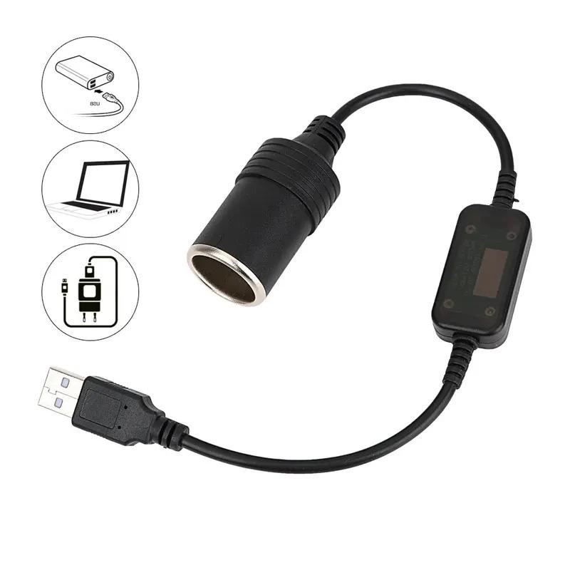 Auto Interior Accessories Plug Connector Adapter USB 5V To 12V Converter Adapter Wired Controller Charger Cable Socket