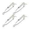 4Pcs Stainless Steel Snap Fishhooks Lures Trap Lock Clip Longline Fishing Snap Clip Quickly Lock Lures Connector Enduring