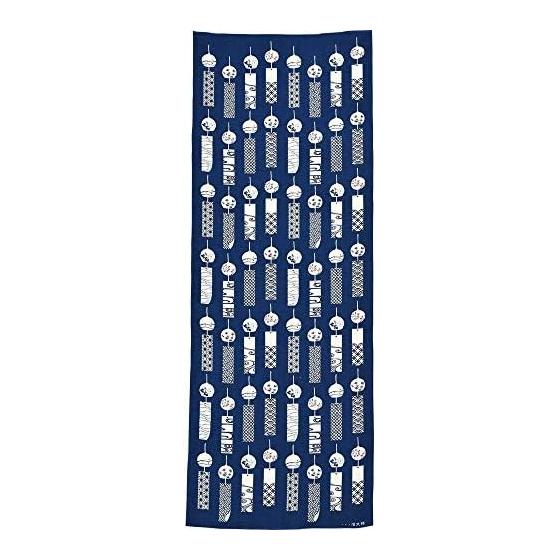 Hamamonyo Tenugui - Fuurin Komon (Blue) - 100% Cotton, 34cm X 90cm