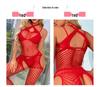 Cross-Border Sexy Criss-Cross Halter Open Crotch Fishnet Bodystocking with Stockings