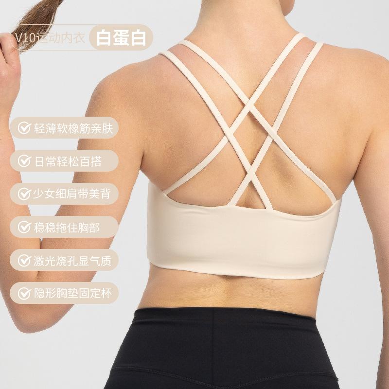 Dames S Hoge Ondersteuning Sportbeha Dunne Bandjes Rugloos Voor Yoga Hardlopen Fitness