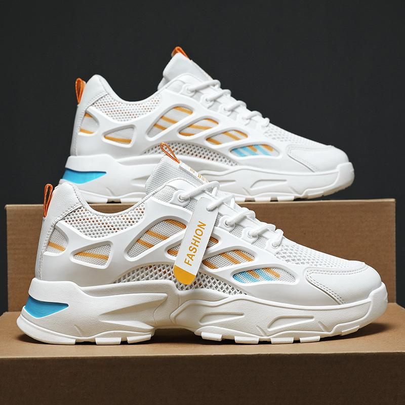 Men's Breathable Sports Casual Mesh Shoes Summer Soft Sole Anti Slip Outdoor Running Shoes Student Fashion Trendy Urban Shoes