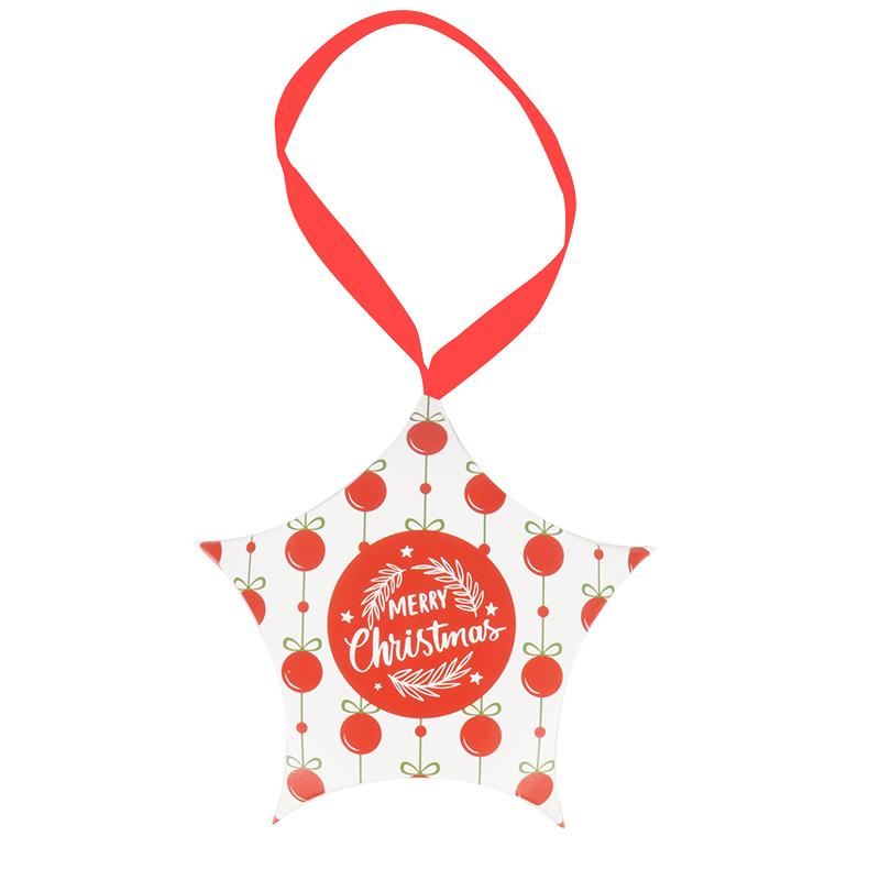 8pcs Star Shape Christmas Candy Box DIY Paper Treat Gift Boxes with Ribbon Merry Christmas Boxes Bag for Home New Year Navidad