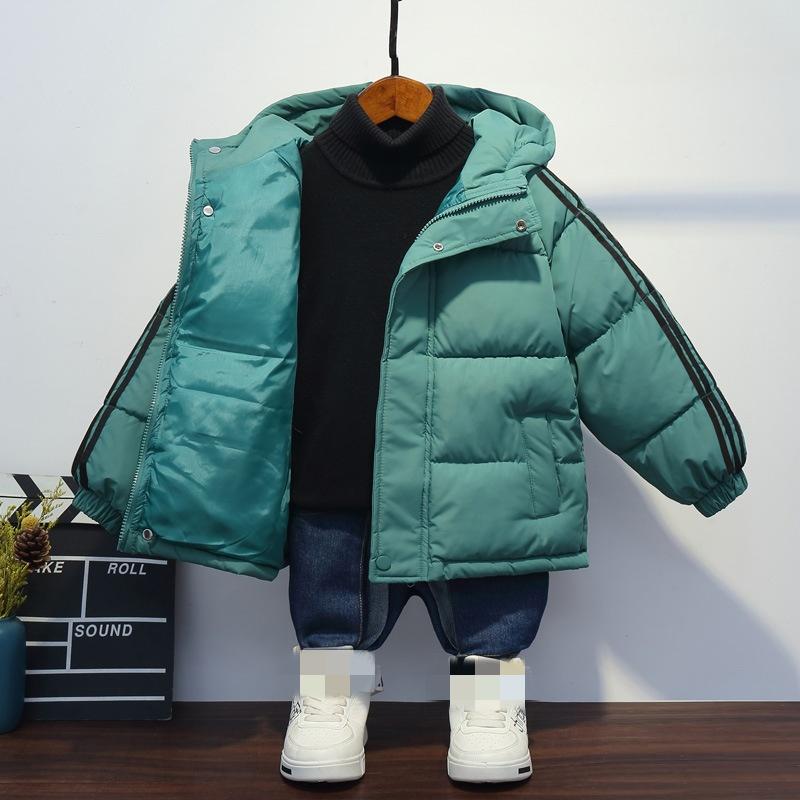 Autumn and Winter Children's Cotton Jackets, Thick Hooded Jackets for Boys and Girls, Down Cotton Jackets, Short Children's Clothing