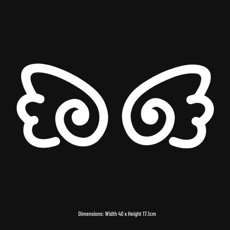 Reflective Cartoon Wing Sticker for Rearview Mirror, Tail, and Windshield