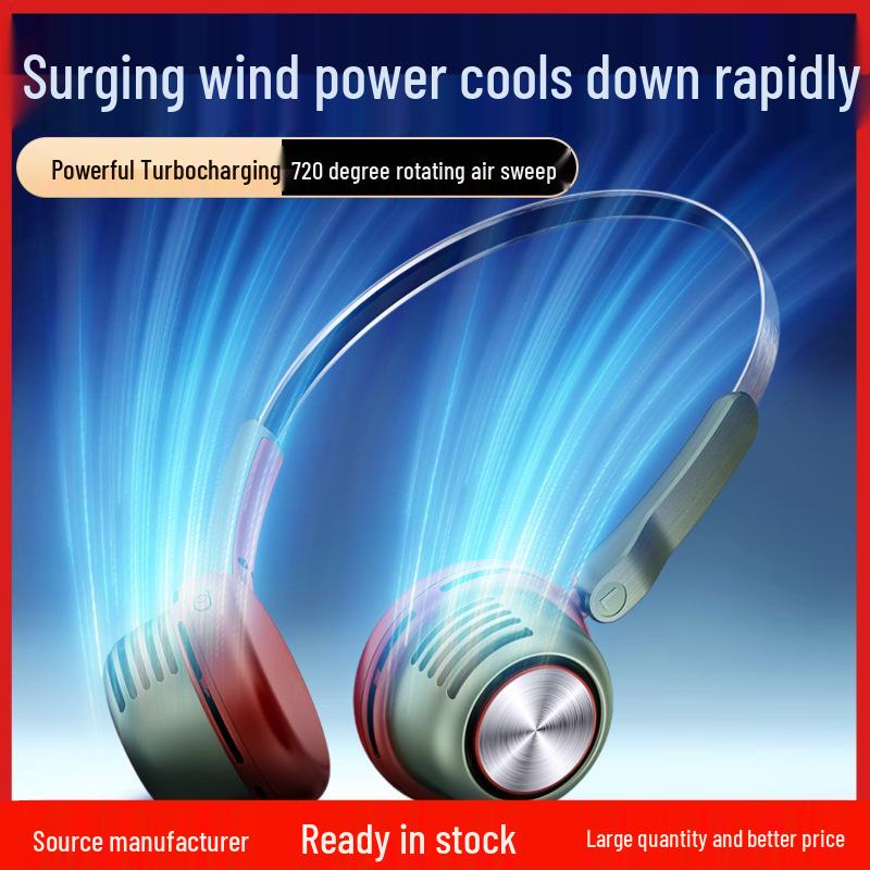 USB Rechargeable Portable Silent Neck Fan for Students Neck Hanging Fan