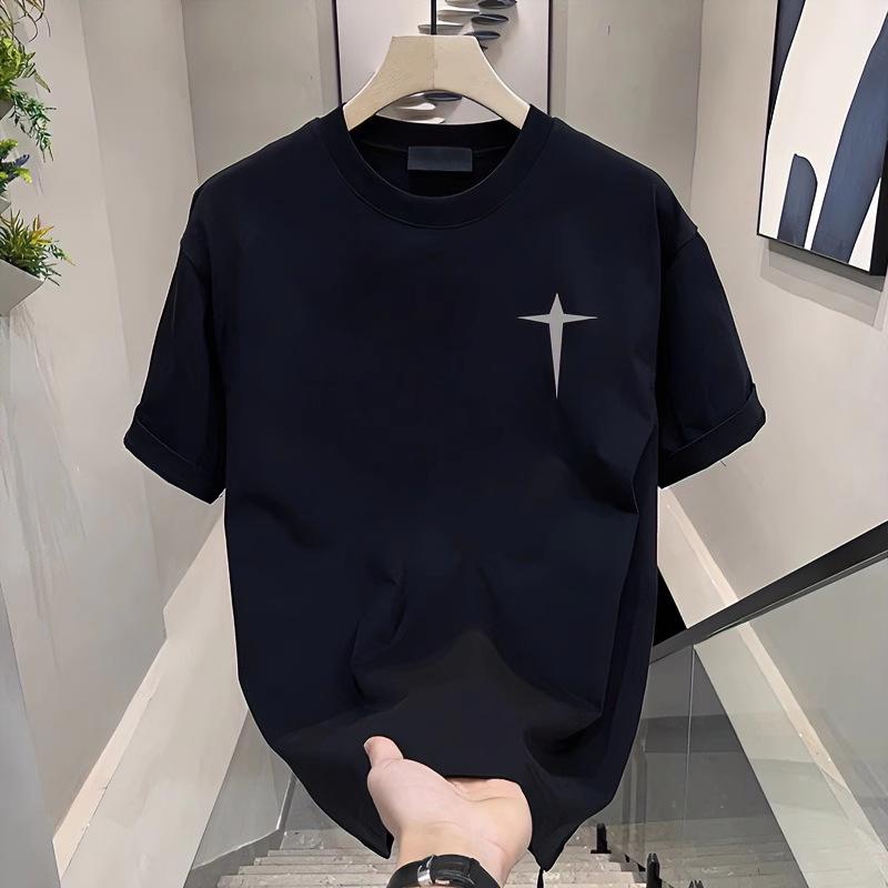 Couples Cotton T-Shirt Short Sleeve Black White Tops Breathable Comfortable Soft Casual Sport Tees
