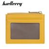 BAELLERRY Women's Multi-color Korean Style Embossed Thin Zipper Card Holder