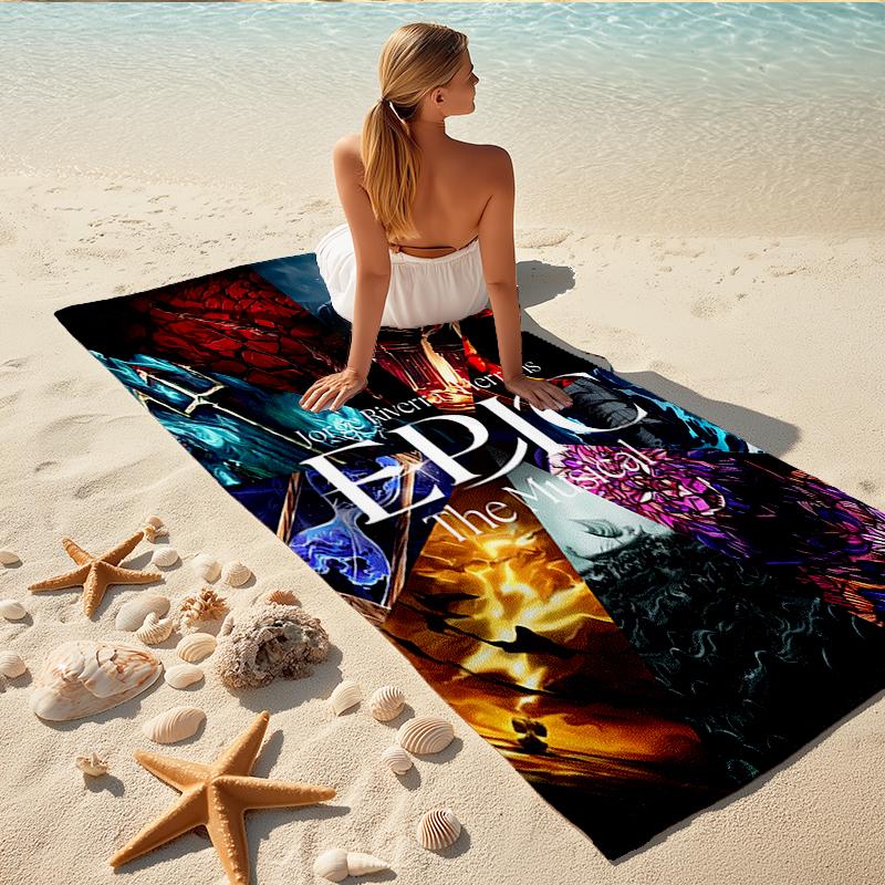 1Pc Epic Musical Adventure Beach Towel, Quick Dry, Multi-Use for Beach Pool Gym Yoga Home Travel, Christmas, Halloween, Xmas Gift S929203